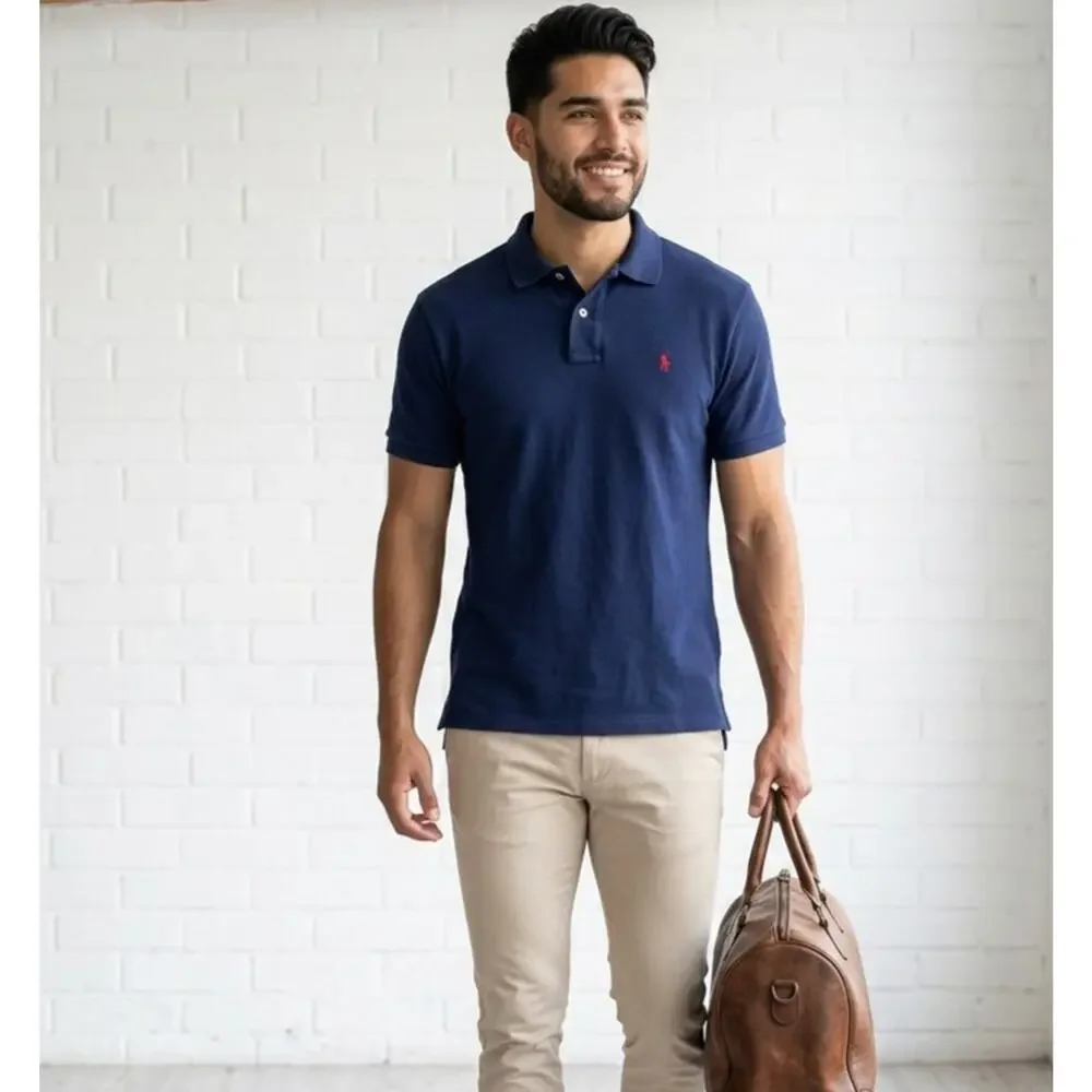 Vintage Polo Ralph Lauren Polo T Shirt Rugby Blue 90s Men’s L Size Red Pony